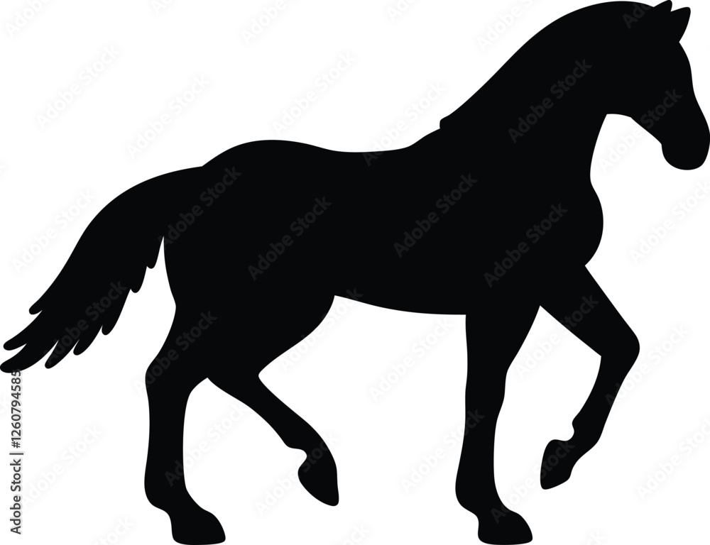 Fototapeta premium Horse silhouette vector style with white background