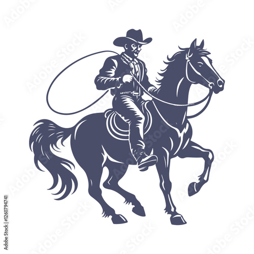 Cowboy Silhouettes Clip art Vector Illustration