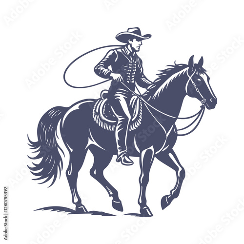 Cowboy Silhouettes Clip art Vector Illustration