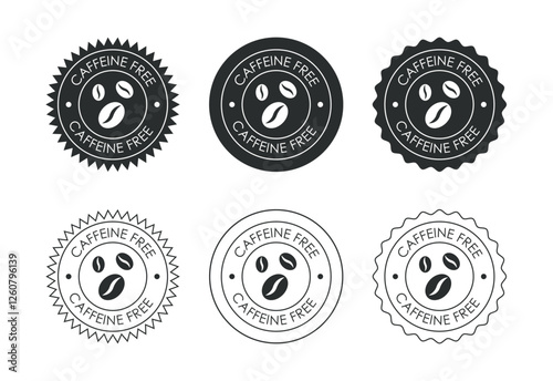 Caffeine free icon design illustration, No caffeine badge, sticker label design
