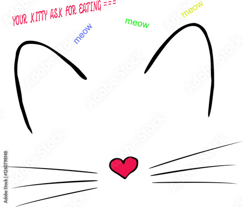 Wallpaper Mural Illustration with the outline of a kitten Torontodigital.ca