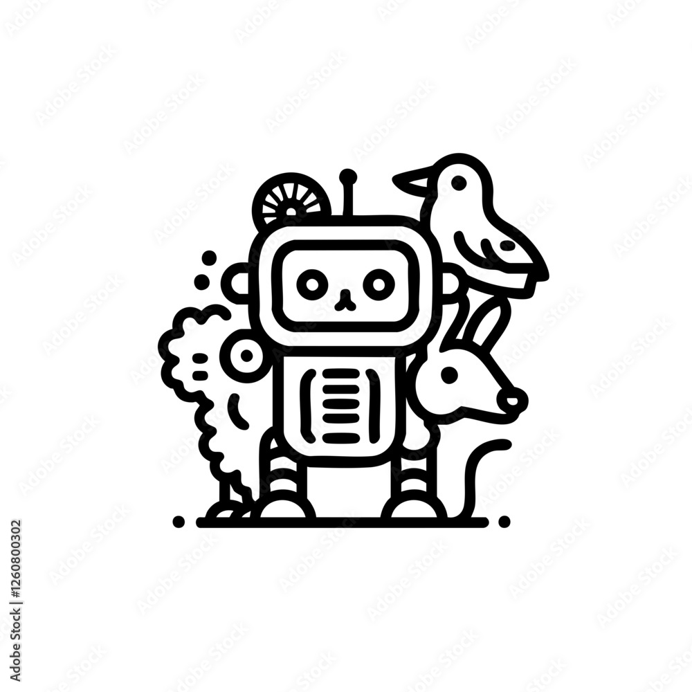 Futuristic animal robot vector illustration with a sleek and modern design. Perfect for sci-fi projects, branding, merchandise, and digital art. Futuristic animal robot vector illustration with a sleek and modern design. Perfect for sci-fi projects, branding, merchandise, and digital art.
