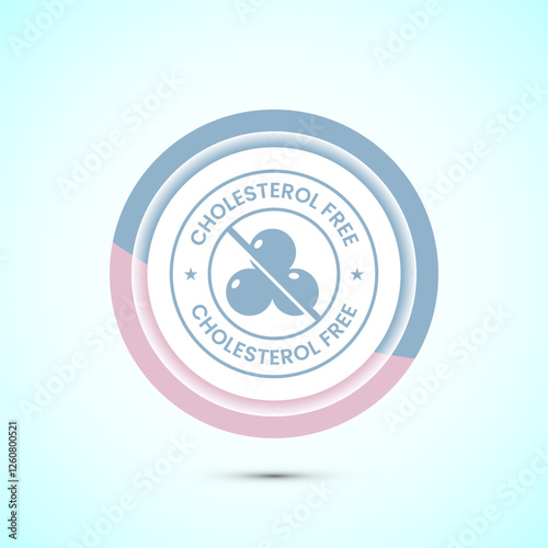 Cholesterol free icon, Cholesterol free logo badge, Suitable for product label, Pastel color button design