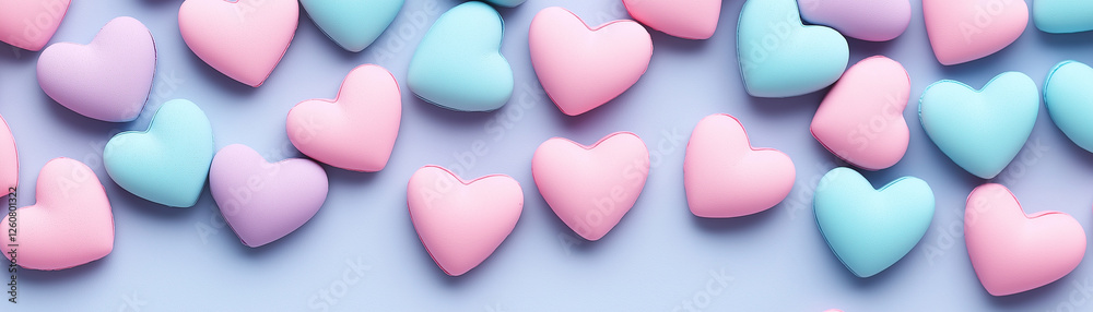 Obraz premium Pastel hearts background valentine romance