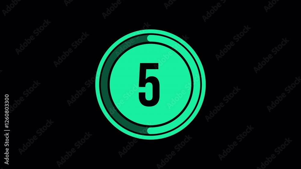 Ten seconds countdown animation from 10 seconds to 0 seconds on a transparent background