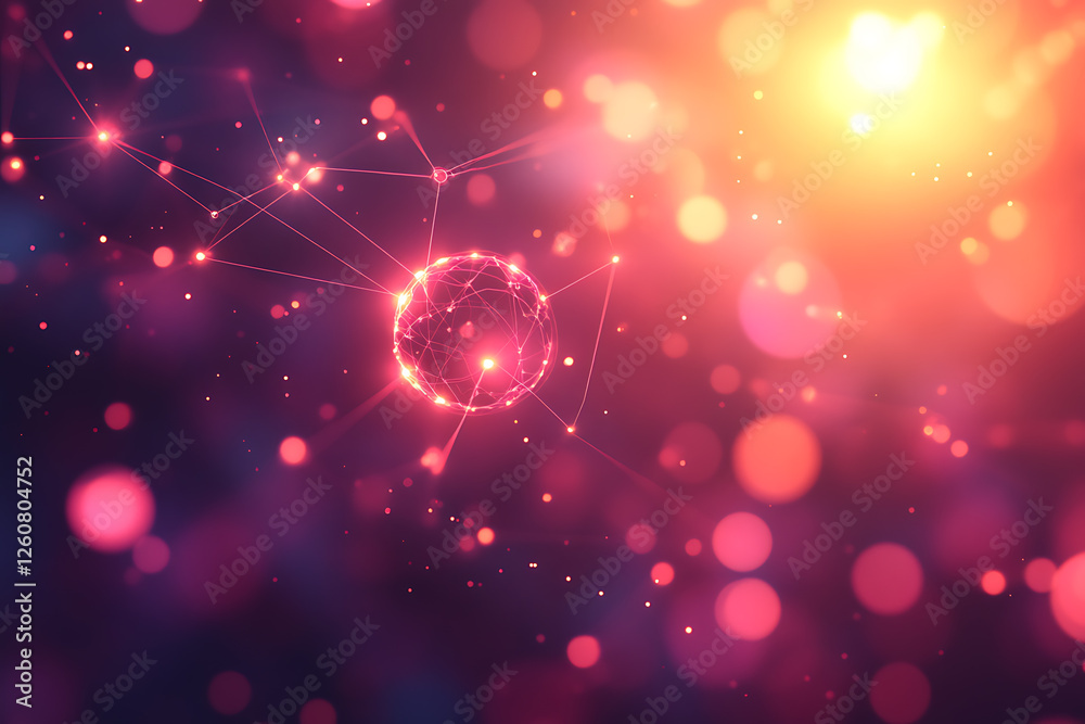 An abstract digital banner featuring a data connection theme in black and violet neon colors. An abstract digital banner featuring a data connection theme in black and violet neon colors.