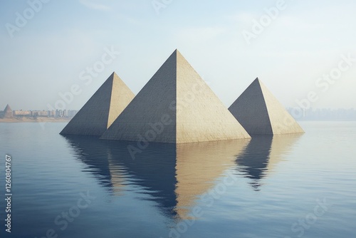 Three Pyramids on Water