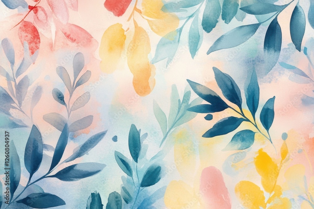 Vibrant watercolors bring to life a spring garden filled with radiant flowers and lush green leaves Vibrant watercolors bring to life a spring garden filled with radiant flowers and lush green leaves