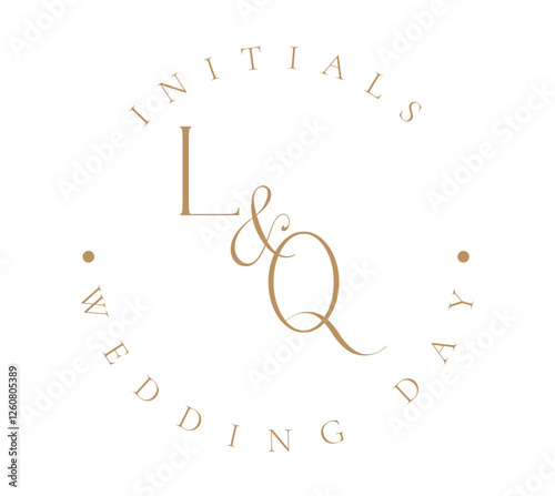 LQ Monogram logo, Minimalist Typographic Line Monogram Logo, LQ Wedding monogram logo
