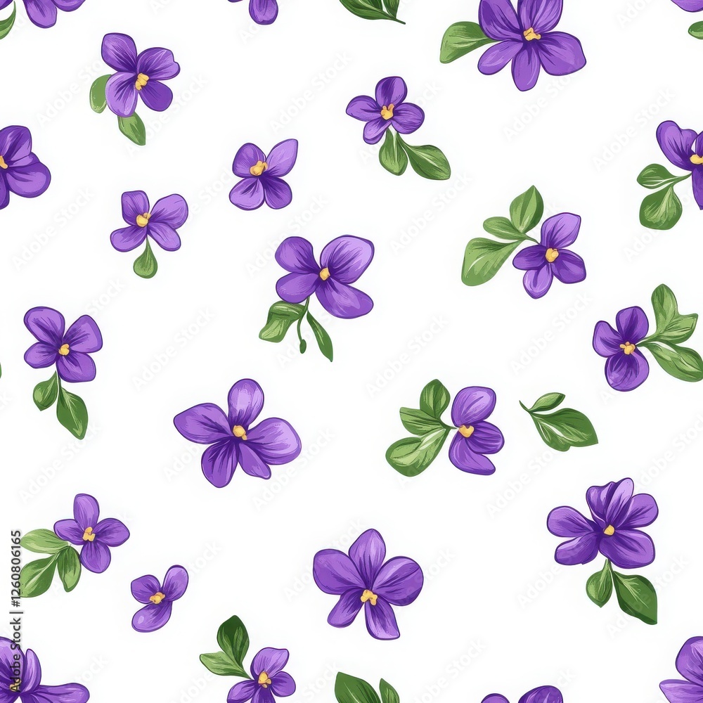 Obraz premium Repeating Pattern of Small Purple Flowers