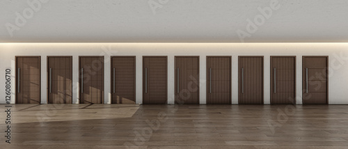 Photography Minimalist style interior and Architectural doors 3d rendering