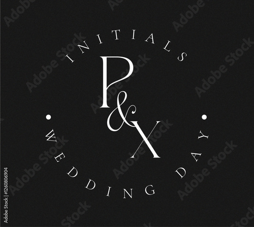 PX Monogram logo, Minimalist Typographic Line Monogram Logo, PX Wedding monogram logo