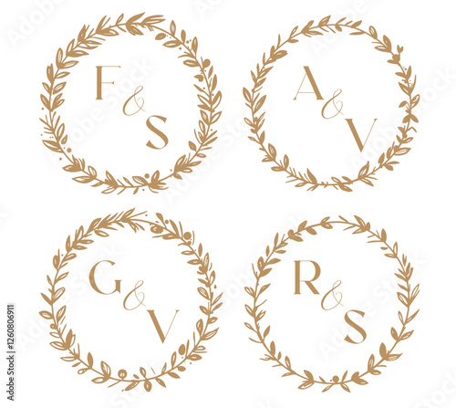 Gold laurel wreaths, Laurel wreath set, laurel wreath collection