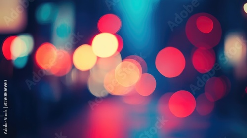 Colorful bokeh lights background. Blurred circle shapes. Multicolored blurry lights bokeh defocused abstract background for events.