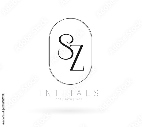 SZ Typography Initial Letter Brand Logo, SZ brand logo, SZ monogram Wedding logo, abstract logo design