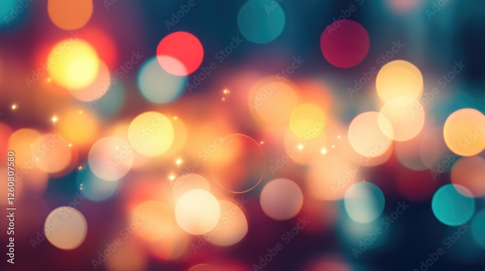 Fototapeta premium Colorful bokeh lights background. Blurred circle shapes. Multicolored blurry lights bokeh defocused abstract background for events.