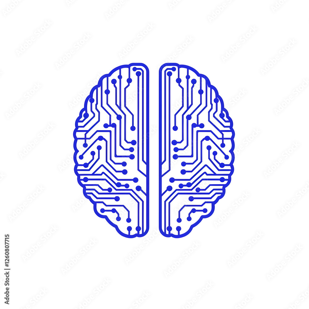 Abstract Digital Brain Representing Artificial Intelligence Concept