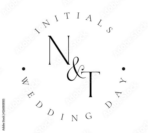 NT Typography Initial Letter Brand Logo, NT brand logo, NT monogram Wedding logo, abstract logo design