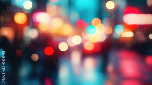 Colorful bokeh lights background. Blurred circle shapes. Multicolored blurry lights bokeh defocused abstract background for events.