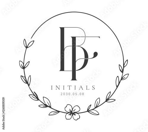 BF Typography Initial Letter Brand Logo, BF brand logo, BF monogram Wedding logo, abstract logo design	