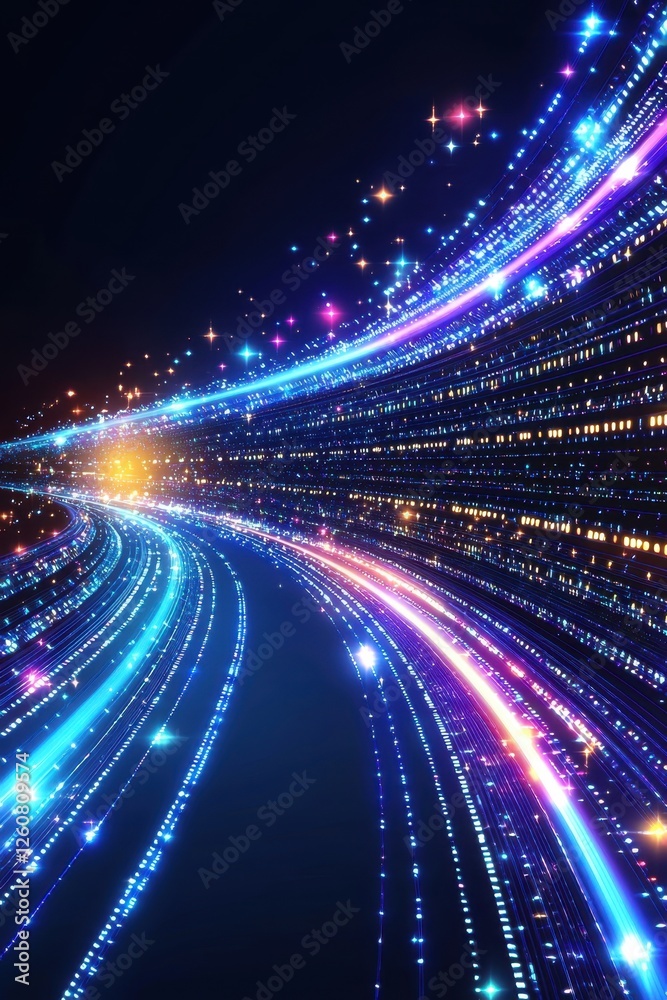 A vibrant display of colorful light trails on a dark background, creating a sense of movement and energy. A vibrant display of colorful light trails on a dark background, creating a sense of movement and energy.