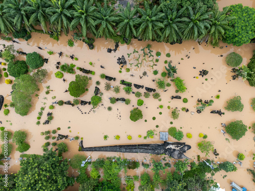 Mekong River flood buddha park Vientiane, Laos in 2024 photo