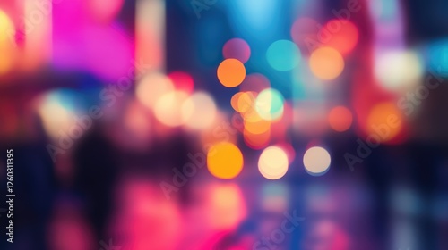 Colorful bokeh lights background. Blurred circle shapes. Multicolored blurry lights bokeh defocused abstract background for events.