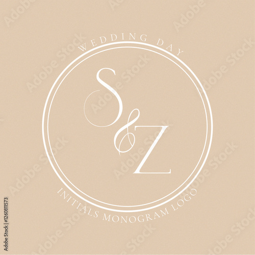 SZ Typography Initial Letter Brand Logo, SZ brand logo, SZ monogram Wedding logo, abstract logo design