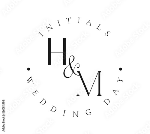 HM Typography Initial Letter Brand Logo, HM brand logo, HM monogram Wedding logo, abstract logo design	