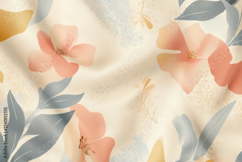Delicate floral patterns weaving through soft fabric create an elegant backdrop for springtime inspirations and artistic design
