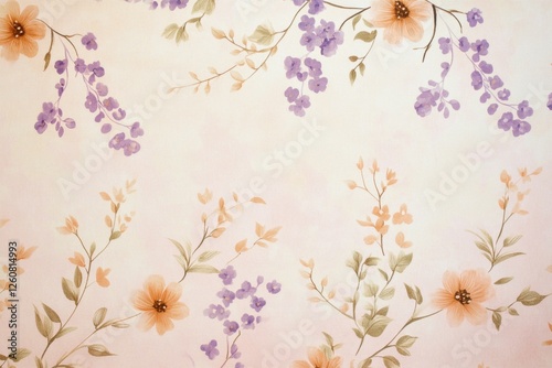 Soft pastel floral wallpaper design showcasing delicate blooms and gentle hues perfect for a serene space