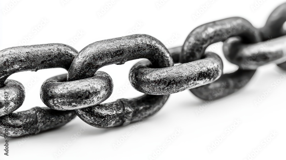 Fototapeta premium Chain link is shown in black and white