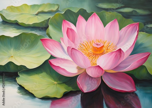 Pink lotus flowers in different blooming stages delicate aquatic plants on white light background