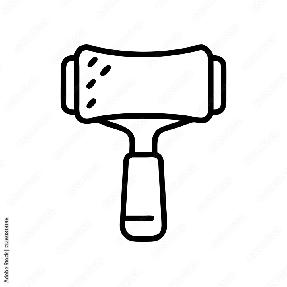 Lint roller icon on a transparent background, cleaning concept
