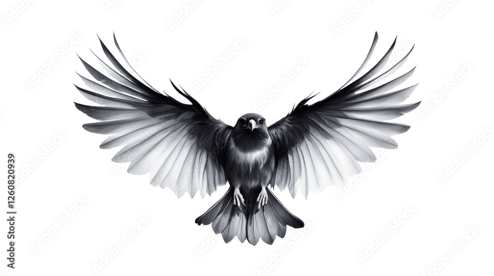 Fototapeta premium Falcon with outstretched wings on transparent background