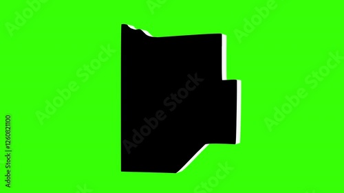 green screen 3d icon map of Jackson Parish in Louisiana photo