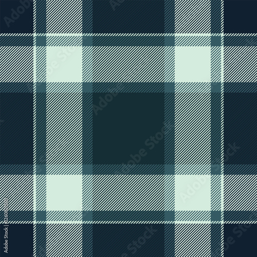 Border seamless plaid textile, clothing background vector texture. Bandanna fabric pattern check tartan in dark and light colors.