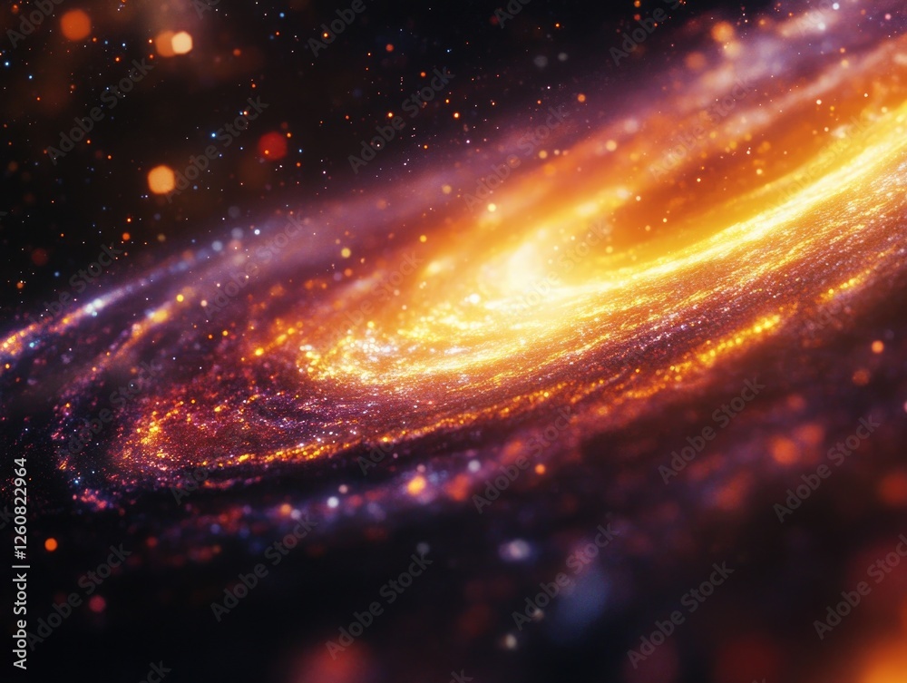 Obraz premium Spiral Galaxy With Bright Yellow Center