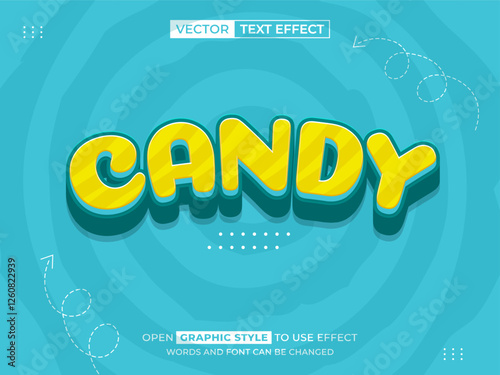 candy editable text, font effect, 3d text for title