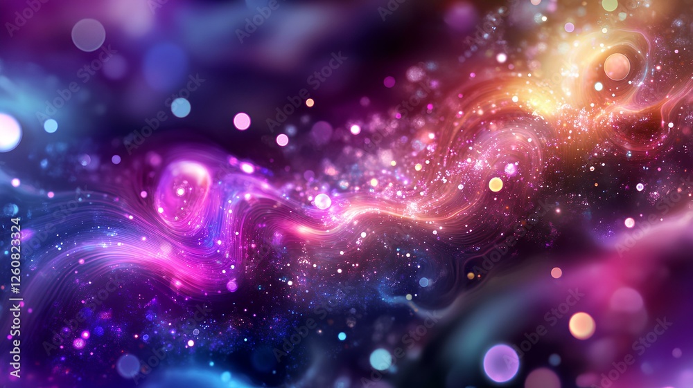 Fototapeta premium abstract space background with glowing particles
