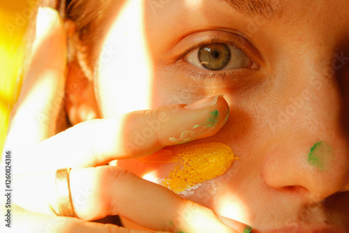 Wallpaper Mural painted girl's face Torontodigital.ca
