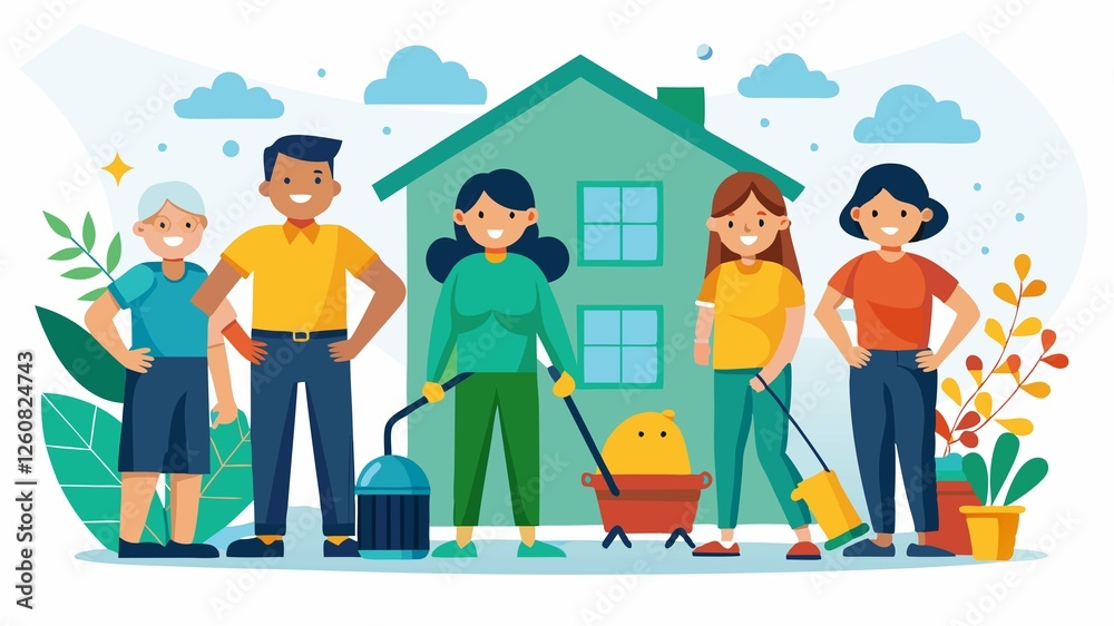 Fototapeta premium These individuals often play a crucial role in creating a clean, comfortable, and welcoming home environment.