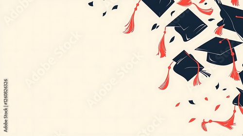 Graduation Caps and Tassels Celebrate Achievement