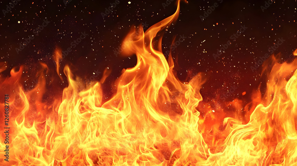 Dramatic scene of a raging inferno with intense fiery flames engulfing the area creating a chaotic and destructive blaze of scorching energy heat and smoke Dramatic scene of a raging inferno with intense fiery flames engulfing the area creating a chaotic and destructive blaze of scorching energy heat and smoke