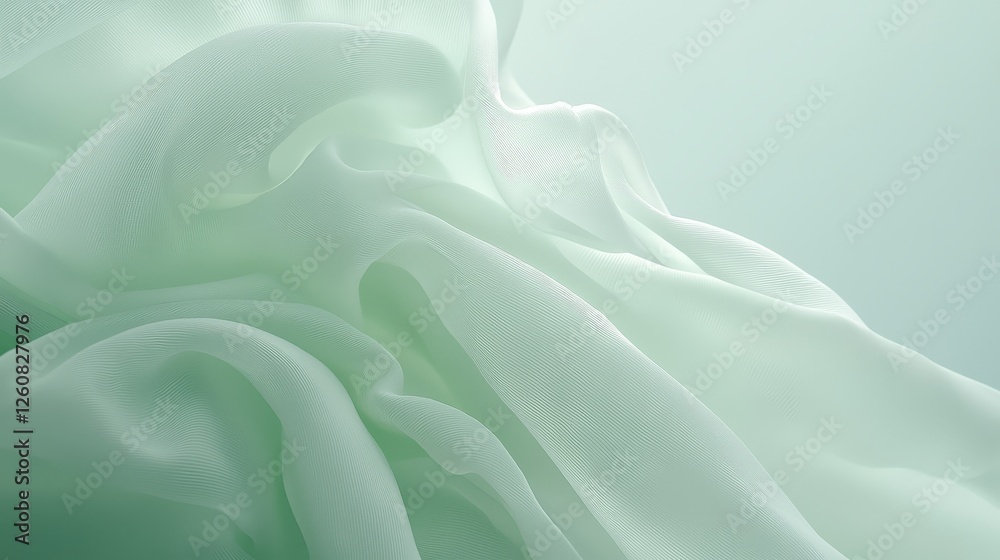 Obraz premium Elegant green and white abstract pattern on a pristine white background green