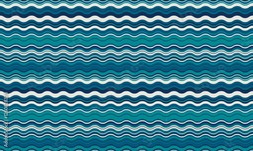 Serene oceaninspired wavy stripes pattern.  Perfect for textile design, website backgrounds, or any project needing a calming, nautical aesthetic.