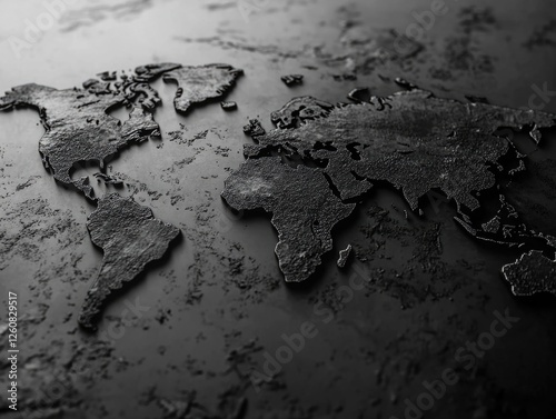 Black and White World Map photo