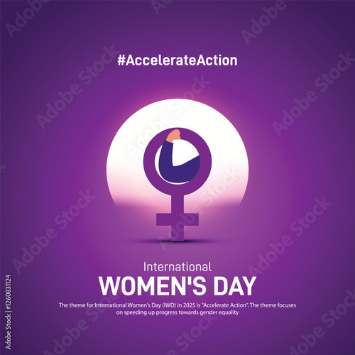 international women's day. international women's day creative banner, poster, social media post, postcard, background, template, greetings card, backdrop, cover design etc. Accelerate Action. IWD 2025