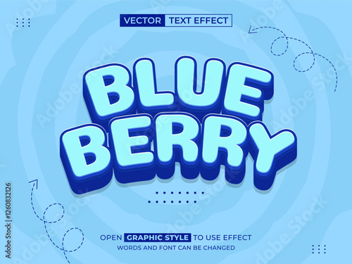blueberry editable text, font effect, 3d text for title