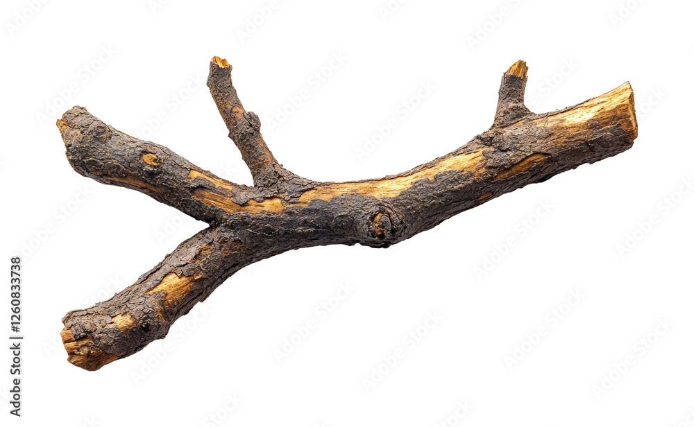 Fallen tree branch forest nature isolated on transparent background, png Fallen tree branch forest nature isolated on transparent background, png